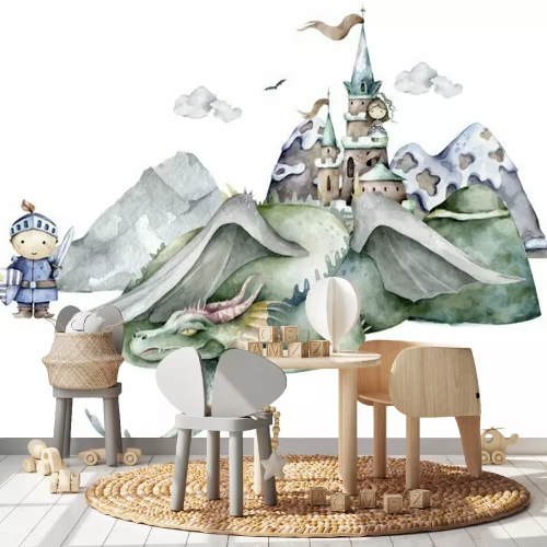 Sticker Der Ritter und der magische Drache