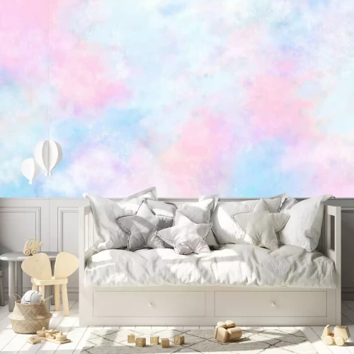 Fototapete Abstrakter blau-rosa Himmel mit Wolken