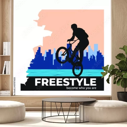 Sticker Radfahren im Freestyle