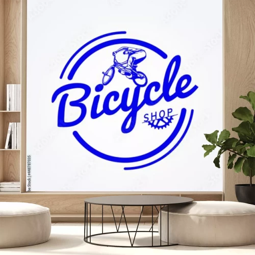 Sticker Blaues Fahrradladensymbol