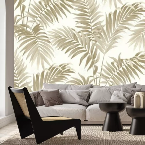 Fototapete Beige Dickichte voller Blätter