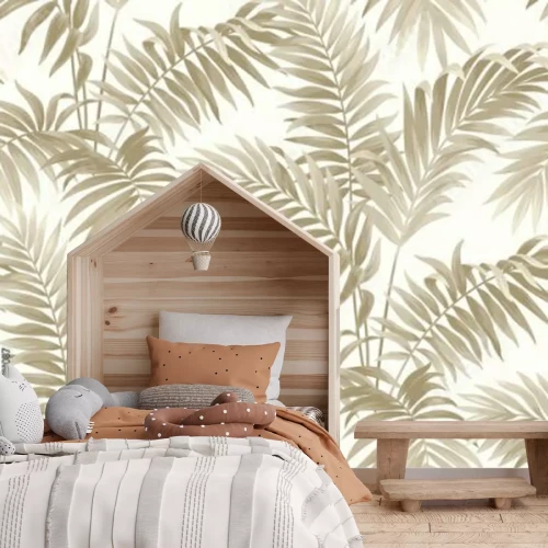 Fototapete Beige Dickichte voller Blätter