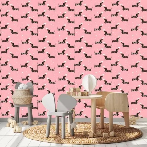 Tapete Dackel mit Herzen