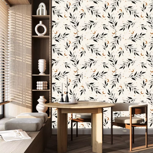 Tapete Zweige und Halbmonde pflanzen