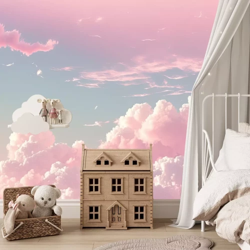 Fototapete Rosa Wolken am blauen Himmel