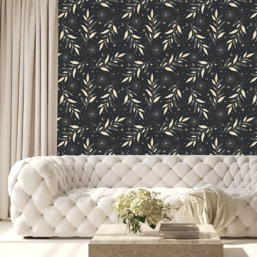 Tapete Nachthimmel mit Boho-Dekorationen