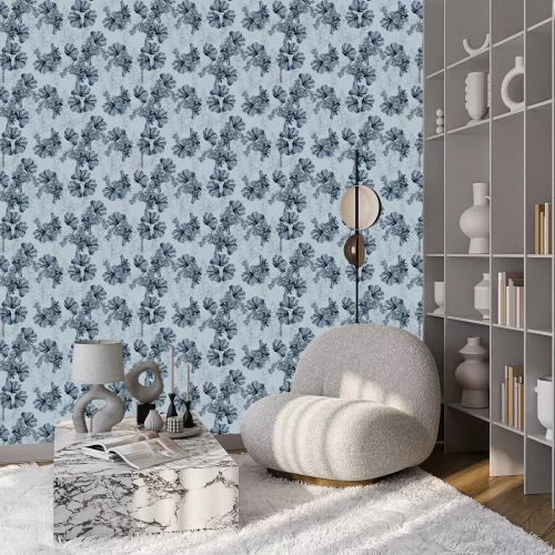 Tapete Florales Vintage-Blau