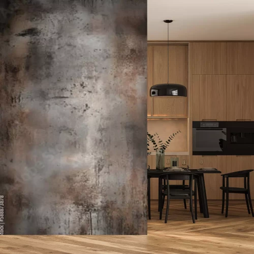 Sticker Grunge metal background. Rusty metal texture. Rusted metallic background. Scratched grunge metallic texture