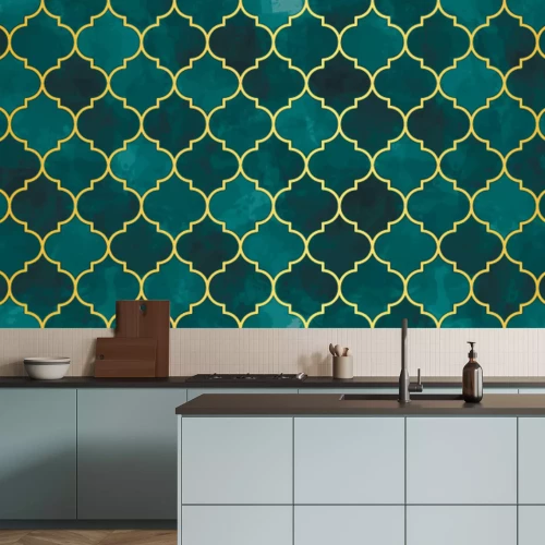 Sticker Dunkelgrüne arabische Verzierung