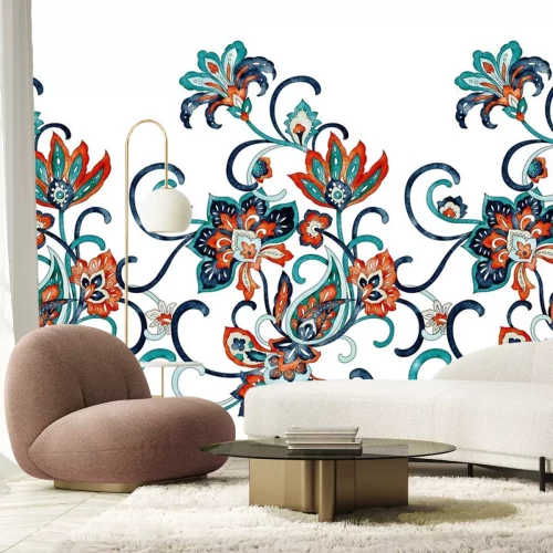 Sticker Exotische Blumenverzierung