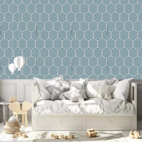 Tapete Sechseckiges Retro-Motiv