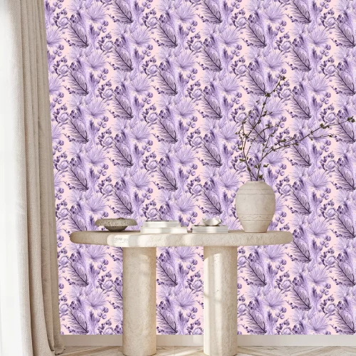 Tapete Fröhliche bunte exotische Komposition