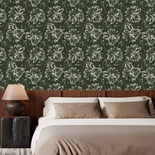 Tapete Dekoratives Motiv aus Blumenzweigen