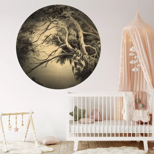 Sticker Runde Skizze aus einem botanischen Tagebuch