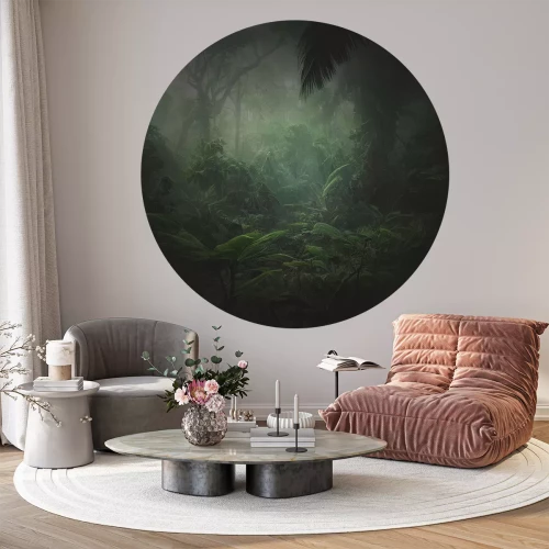 Sticker Dunkelgrünes tropisches Dickicht