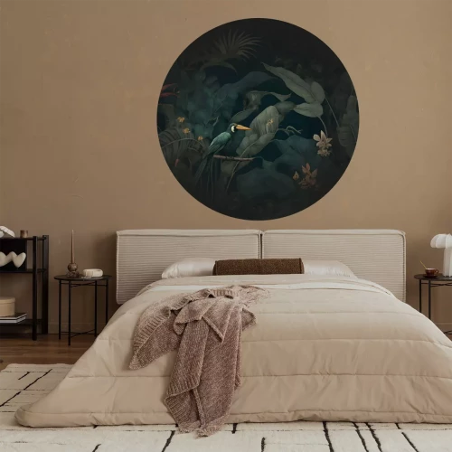 Sticker Paradiesvogel im dunklen Dschungel