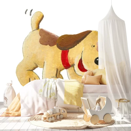 Sticker Puppy Hund spielt mit Ball