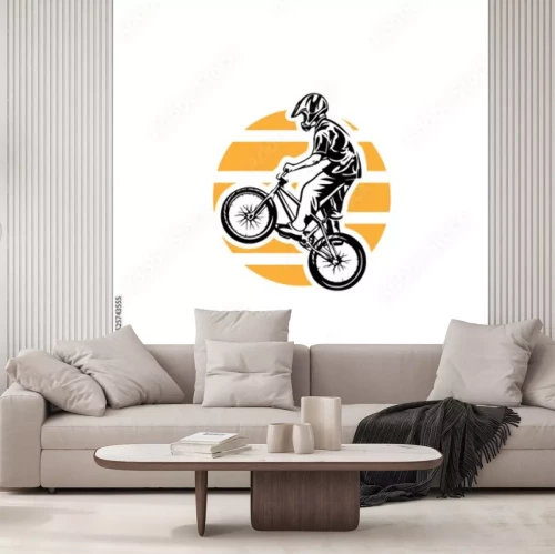 Sticker BMX-Radfahrer mit Helm