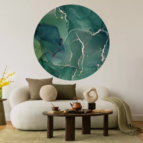 Sticker Runder grüner Marmor