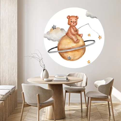 Sticker Ein Bär im märchenhaften Kosmos
