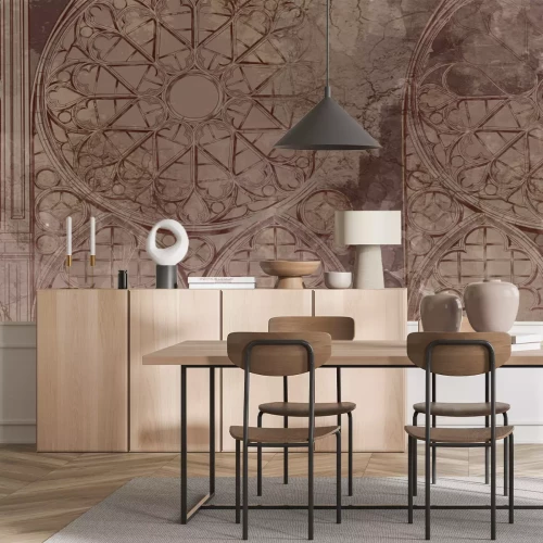 Fototapete Gotisches Buntglas im Vintage-Stil