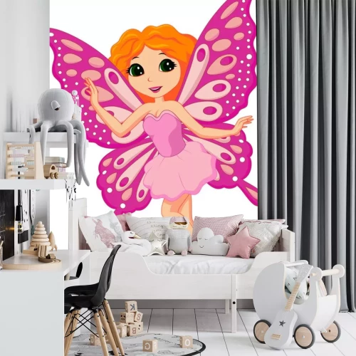 Sticker Illustration von einem schönen rosa Fee