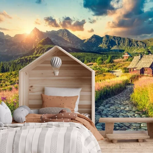 Fototapete Sonnenaufgang über der Tatra-Berglandschaft