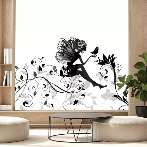 Sticker Fee auf dem Muster eines Schmetterlings