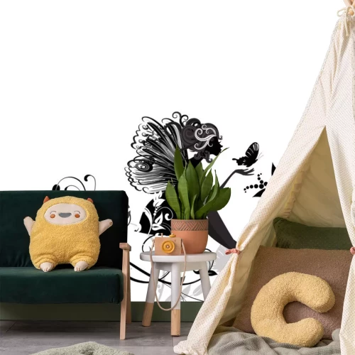 Sticker Fee auf dem Muster eines Schmetterlings