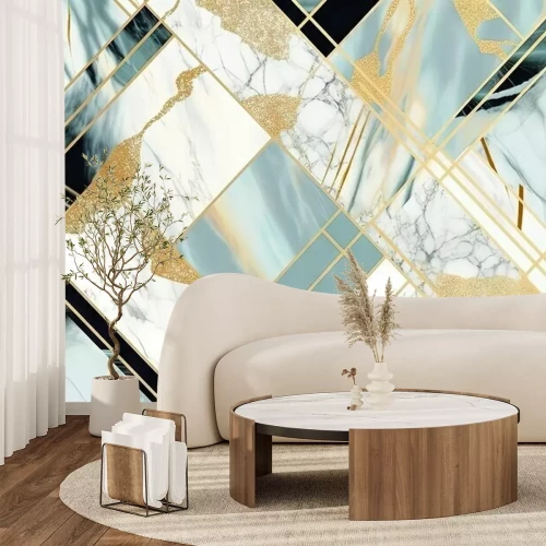 Fototapete Geometrische elegante Komposition mit glamourösem Marmor
