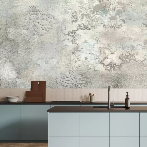 Fototapete Vintage-Muster mit Ornamenten auf Betonstruktur