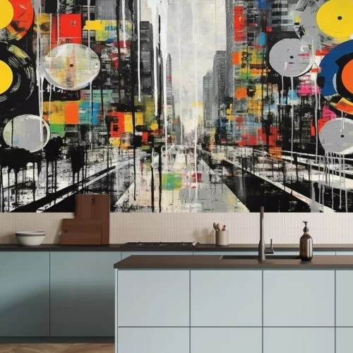 Fototapete Vinylplatten im Grunge-Stil