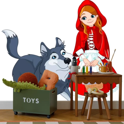 Sticker Rotkäppchen und der Wolf