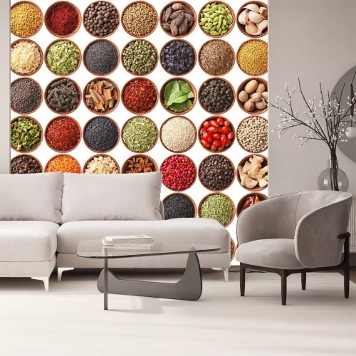 Fototapete Weltgewürze in Behältern