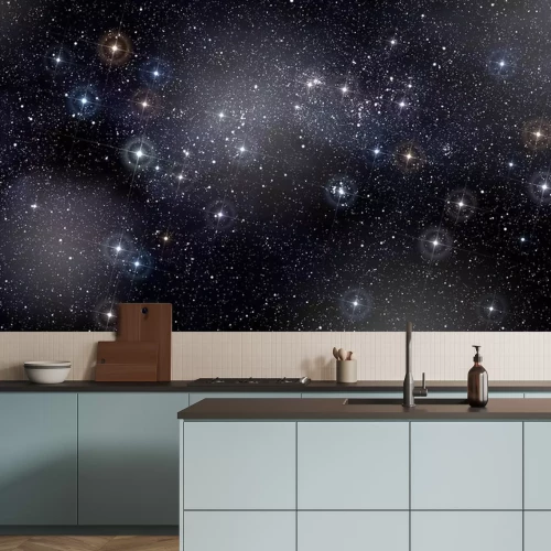 Sticker Verschiedenfarbige Sterne am Nachthimmel