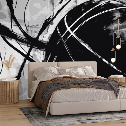 Fototapete basketball player black and white abstract art