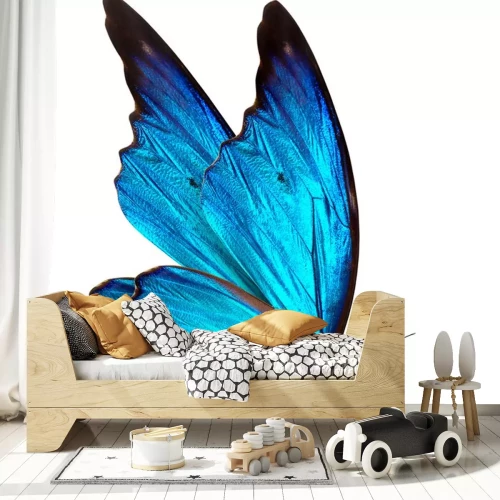 Sticker Nahaufnahme eines blauflügeligen Schmetterlings