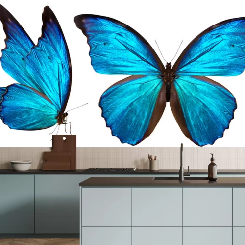 Sticker Silhouette eines blauen Schmetterlings