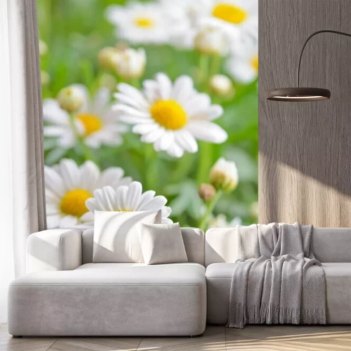 Sticker 3d Blumen auf einer Wiese