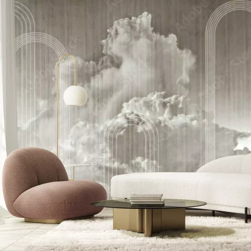 Fototapete Wolken und geometrische Formen