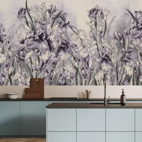 Fototapete Iriden in lila und grauen Farben