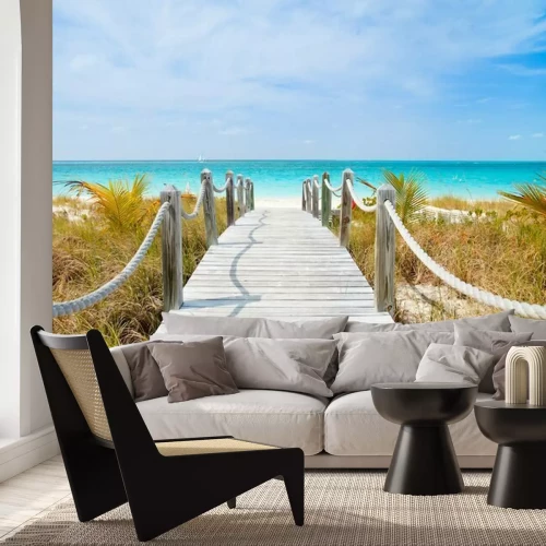 Fototapete Eingang zum Strand in der Karibik