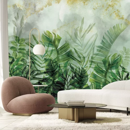 Fototapete Tropisches Aquarell mit Palmblättern