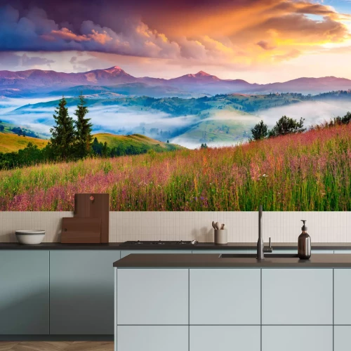 Fototapete Berglandschaft bei Sonnenaufgang