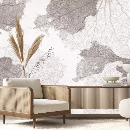 Fototapete Beige Korallen auf strukturiertem Hintergrund