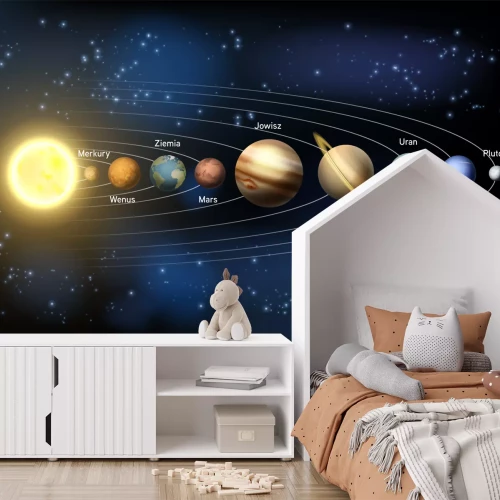 Fototapete Sonnensystem mit Planeten im Weltraum