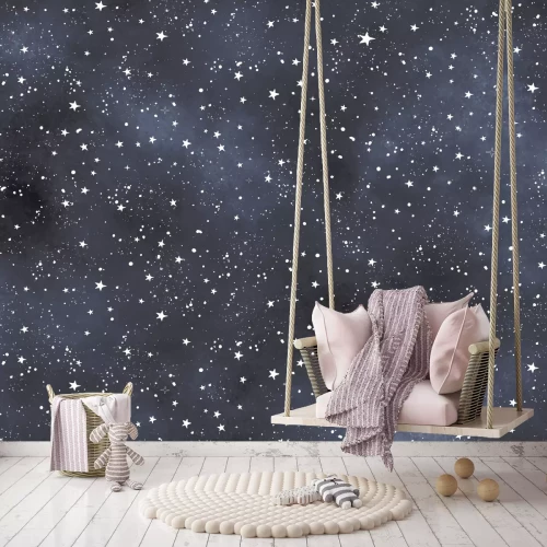Fototapete Sterne am Himmel im Aquarellstil