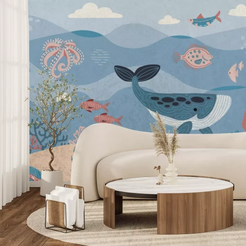 Fototapete Tiere in der Unterwasserwelt Kindermuster