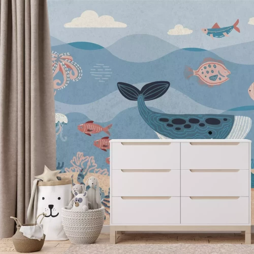 Fototapete Tiere in der Unterwasserwelt Kindermuster