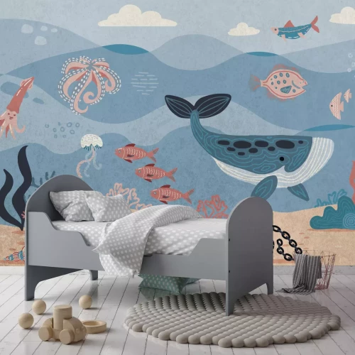 Fototapete Tiere in der Unterwasserwelt Kindermuster